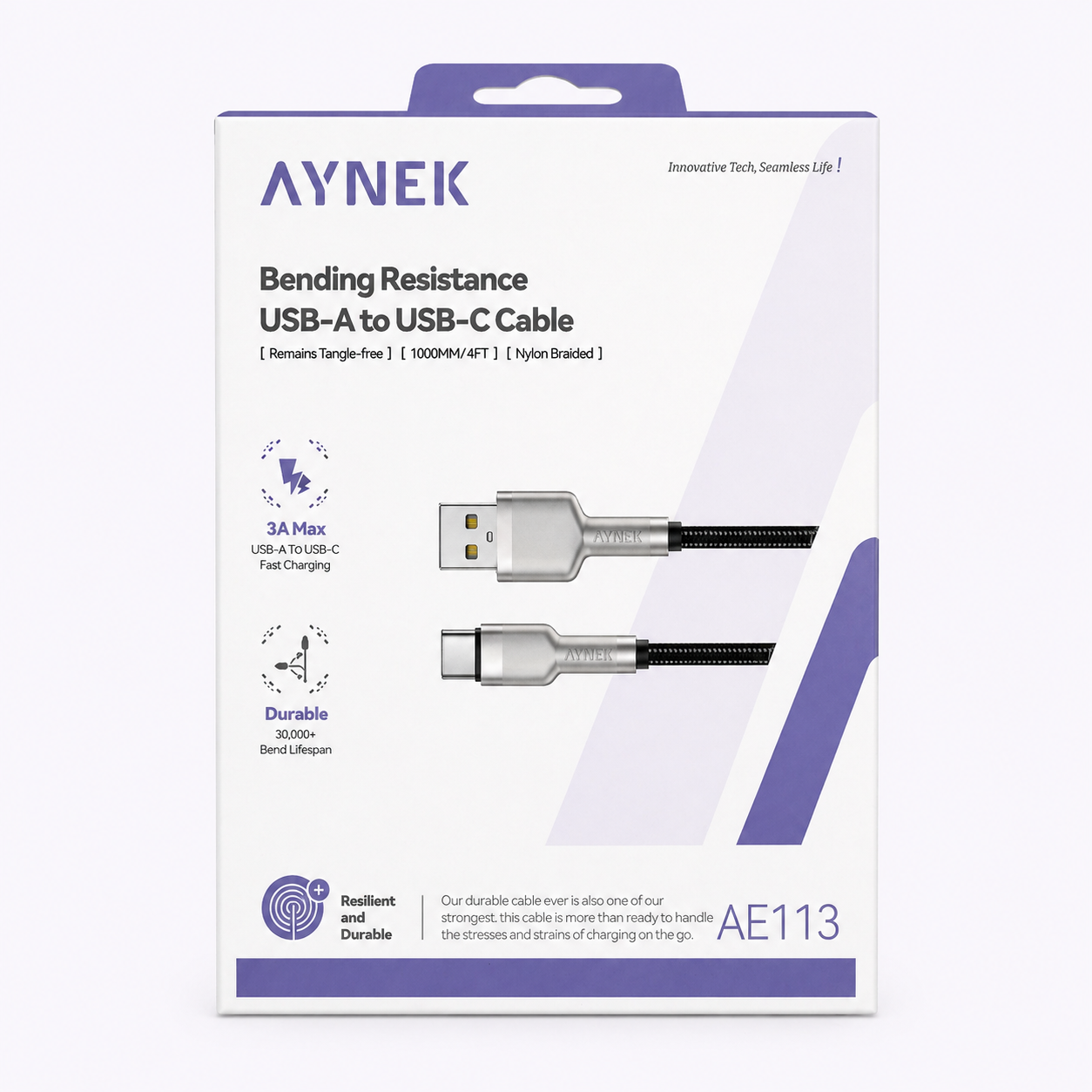 AYNEK USB-A to USB-C Premium Cable (1M)