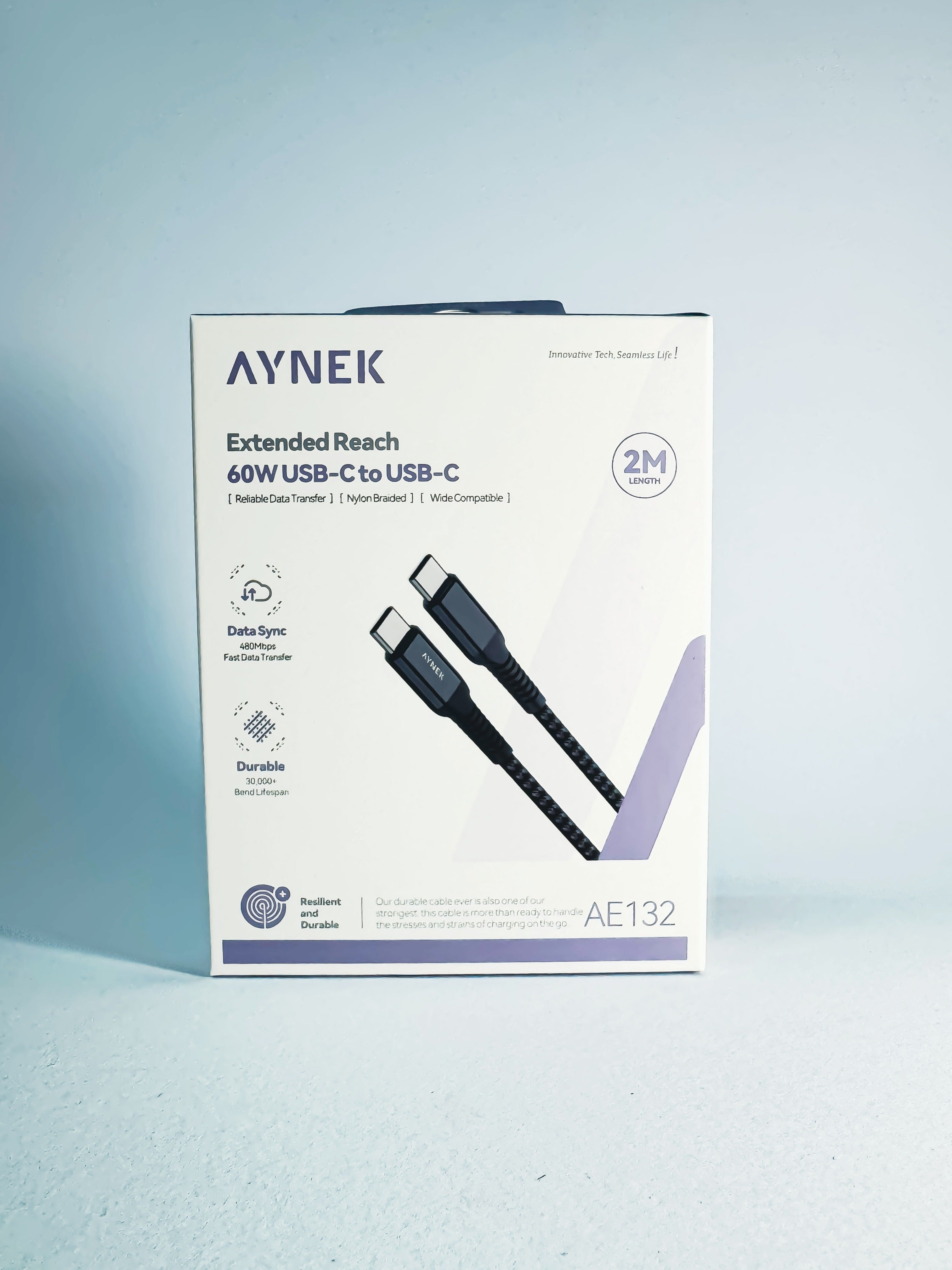 AYNEK USB-C to USB-C 60W Fast Cable 2M